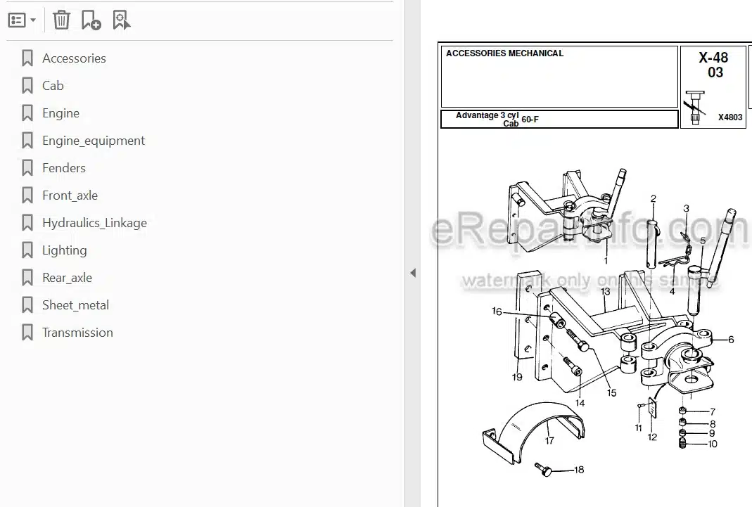 Photo 3 - Landini Advantage 60F Parts Catalog Tractor 3540959
