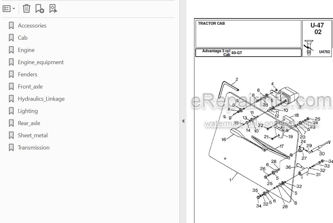 Photo 3 - Landini Advantage 60GT Parts Catalog Tractor 3540963