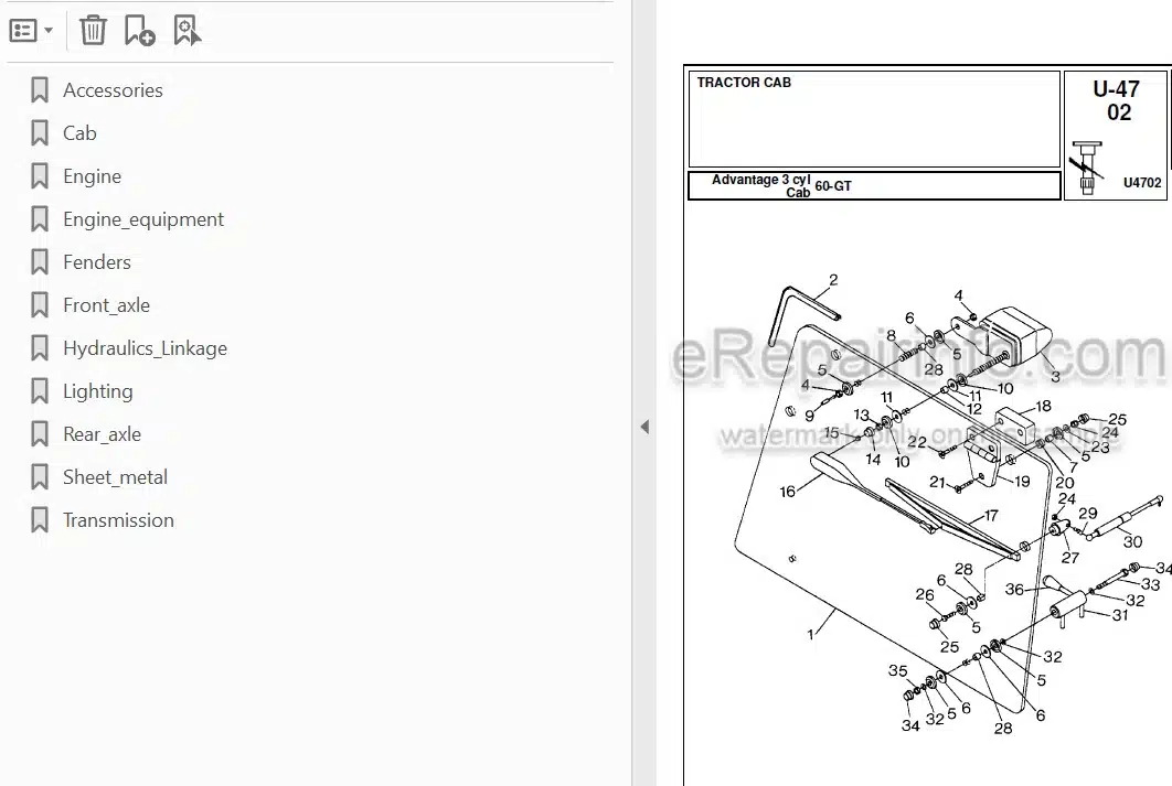 Photo 3 - Landini Advantage 60GT Parts Catalog Tractor 3540963