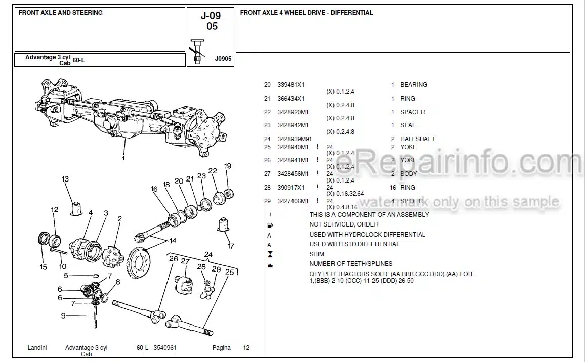 Photo 10 - Landini Advantage 60L Parts Catalog Tractor 3540961