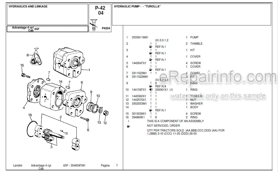 Photo 6 - Landini Advantage 60L Parts Catalog Tractor 3540961