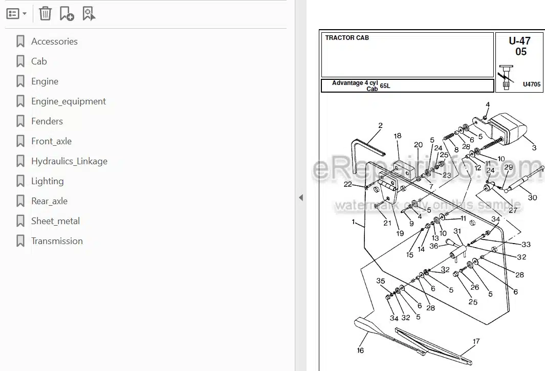 Photo 3 - Landini Advantage 65L Parts Catalog Tractor 3540091M1