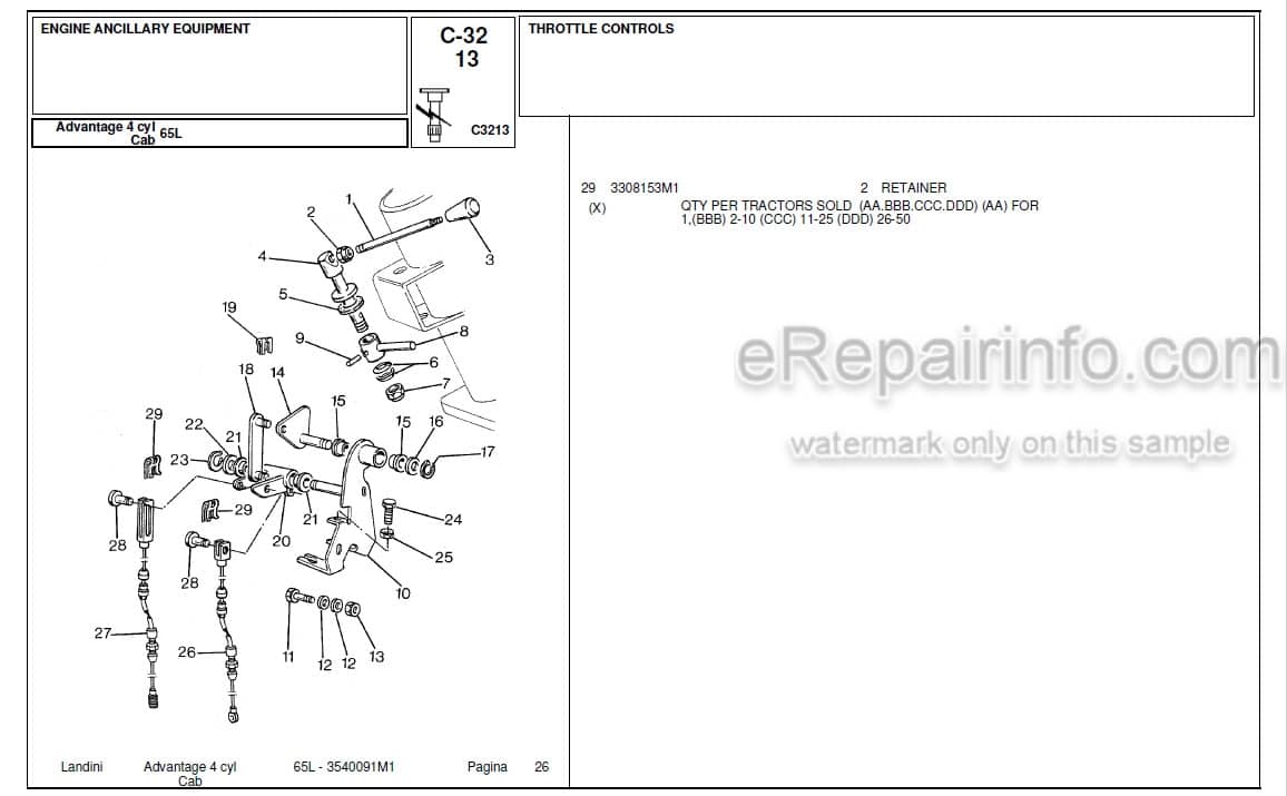 Photo 4 - Landini Advantage 65L Parts Catalog Tractor 3540091M1