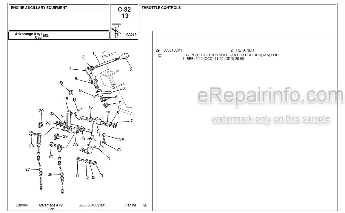Photo 4 - Landini Advantage 65L Parts Catalog Tractor 3540091M1