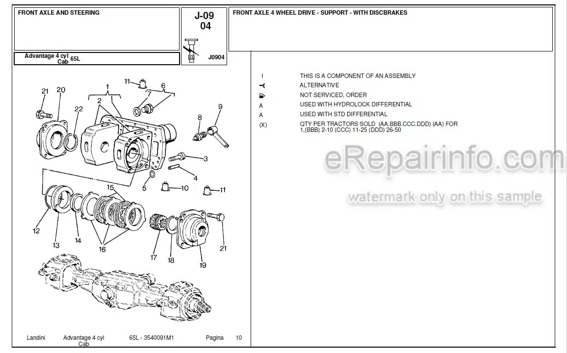 Photo 12 - Landini Advantage 65L Parts Catalog Tractor 3540091M1