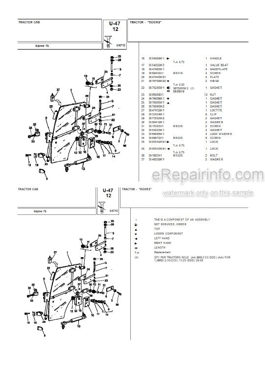 Photo 4 - Landini Alpine 75 Parts Catalog Tractor