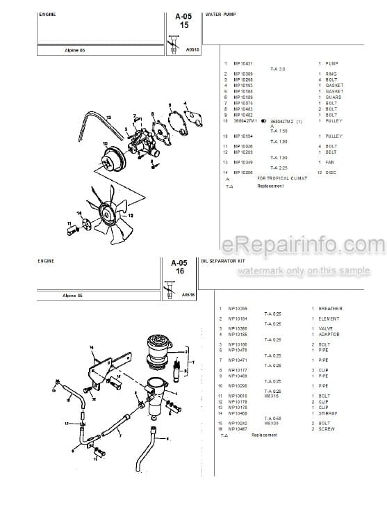 Photo 4 - Landini Alpine 85 Parts Catalog Tractor