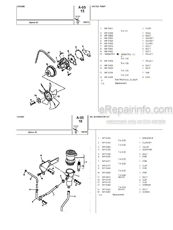 Photo 4 - Landini Alpine 85 Parts Catalog Tractor