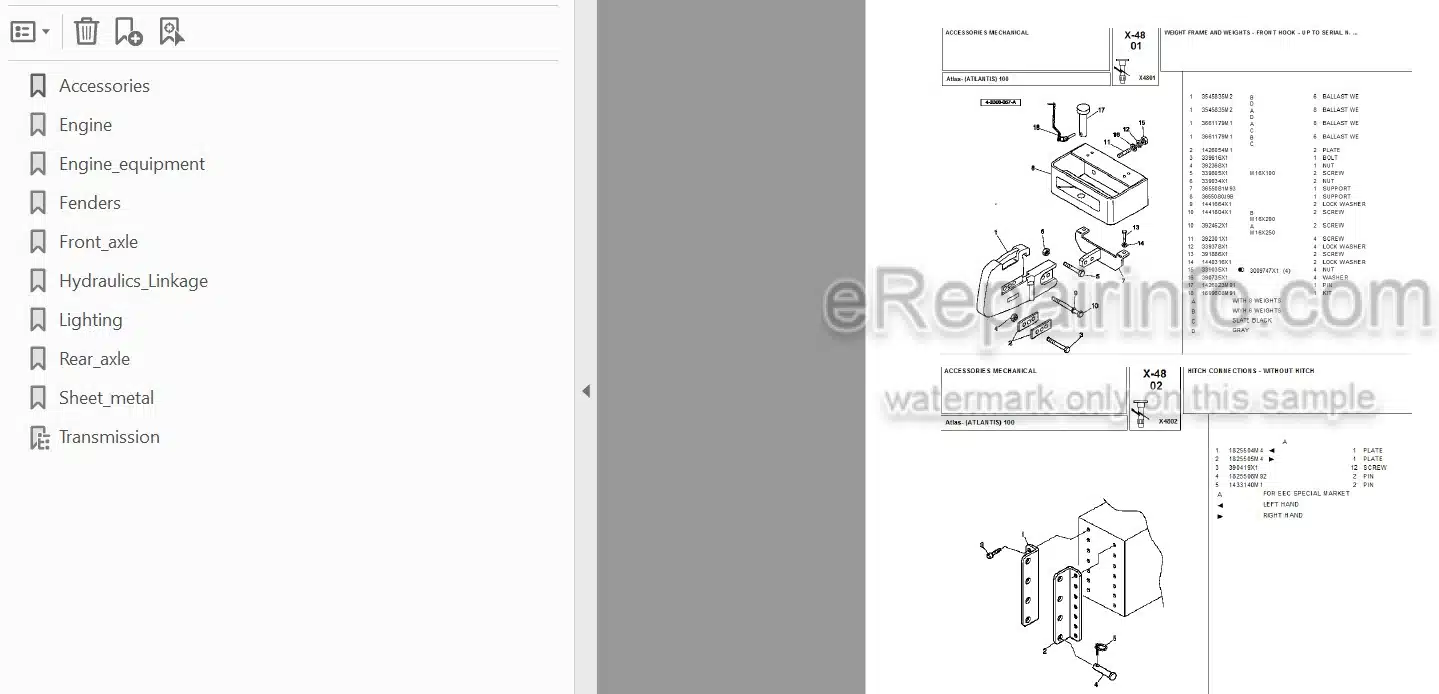 Photo 3 - Landini Atlas Atlantis 100 Parts Catalog Tractor