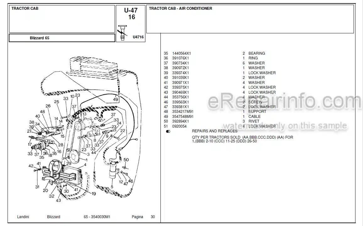 Photo 5 - Landini Blizzard 65 Parts Catalog Tractor 3540030M1