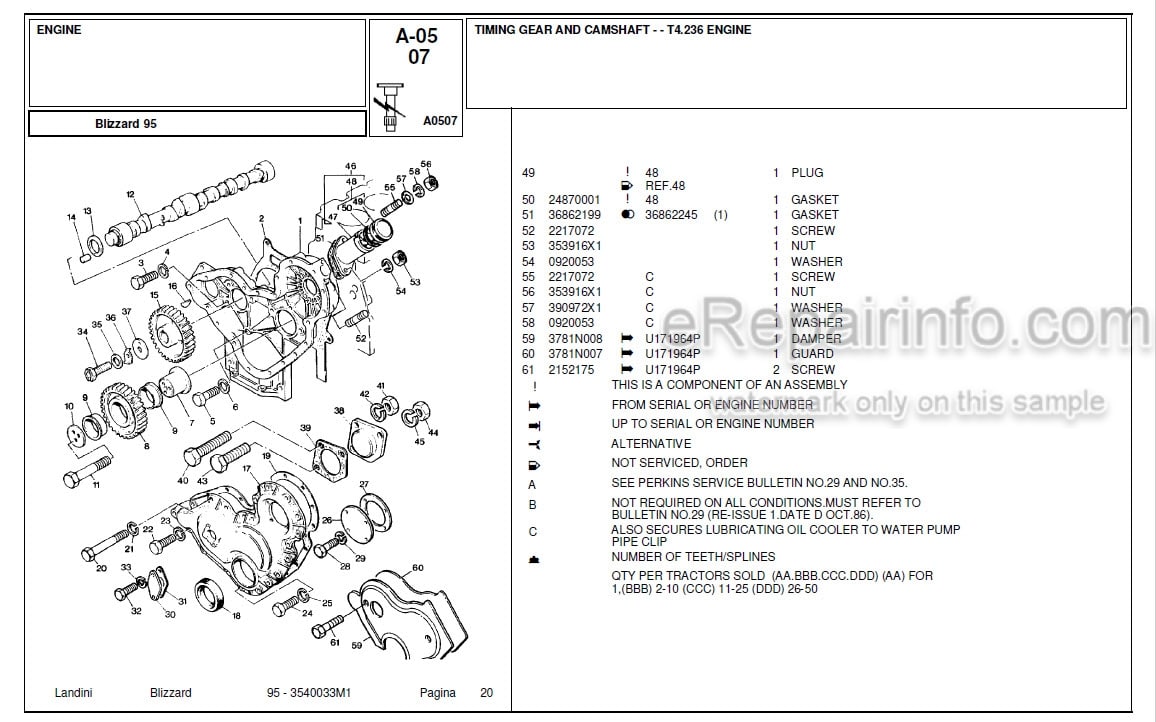 Photo 4 - Landini Blizzard 95 Parts Catalog Tractor 3540033M1