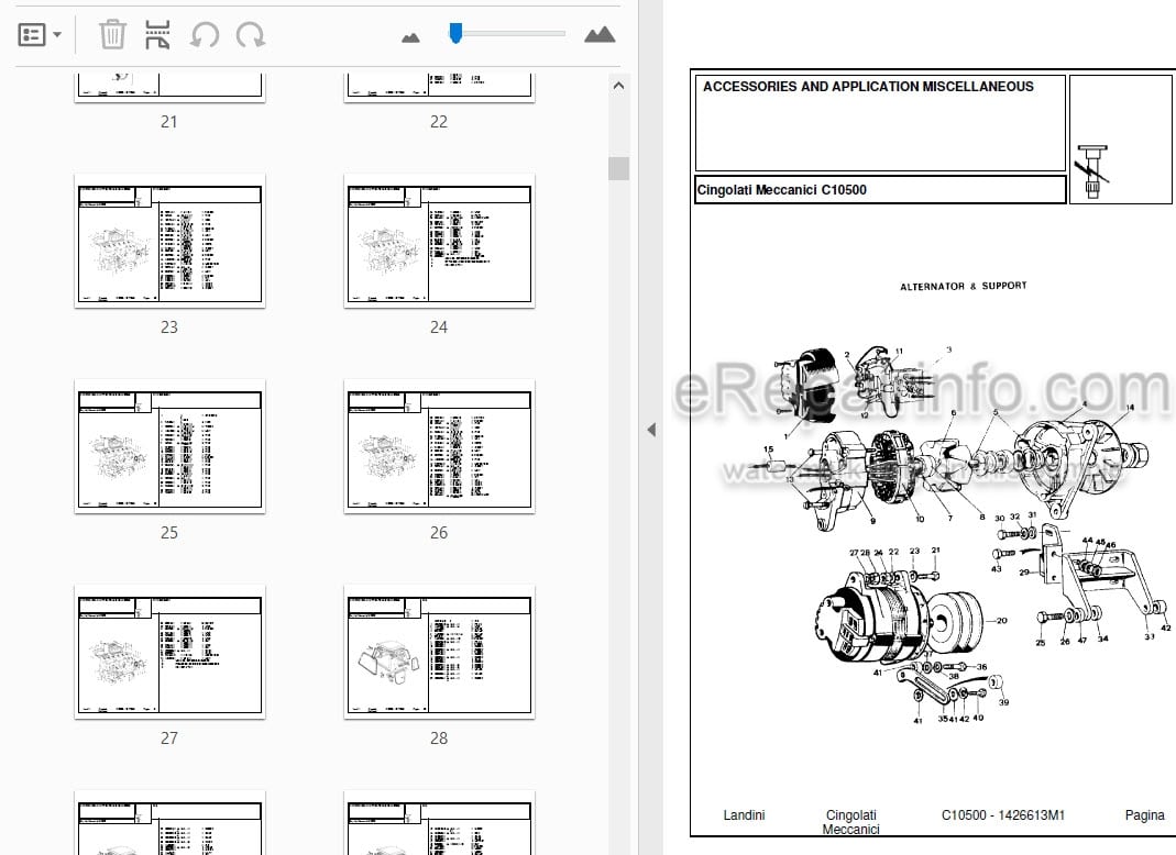 Photo 3 - Landini C10500 Parts Catalog Crawler Tractor 1426613M1