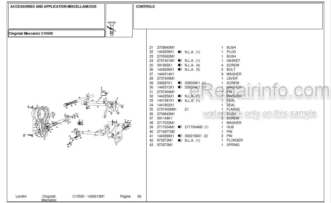 Photo 4 - Landini C10500 Parts Catalog Crawler Tractor 1426613M1