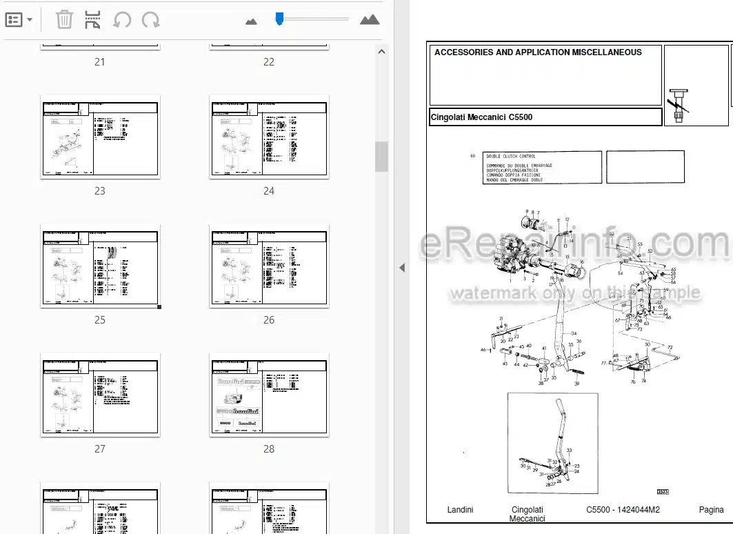 Photo 3 - Landini C5500 Parts Catalog Crawler Tractor 1424044M2