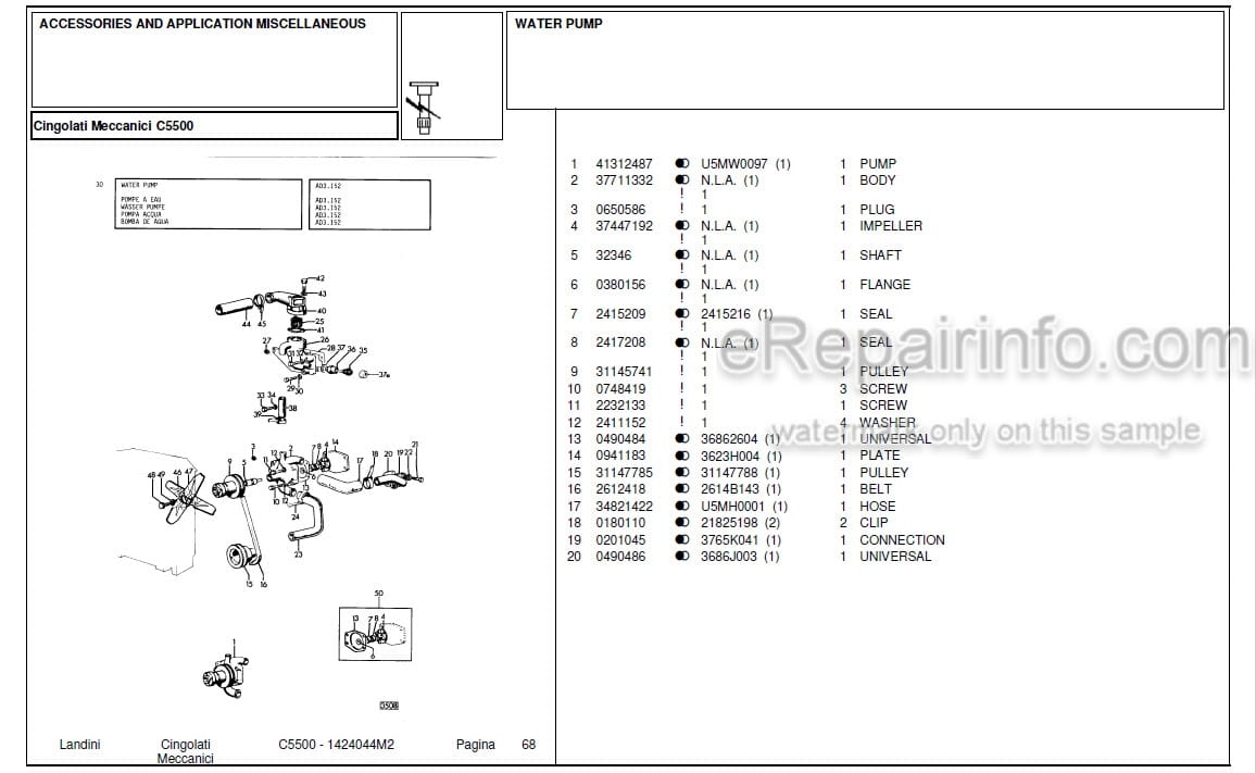 Photo 5 - Landini C5830 Parts Catalog Crawler Tractor 3310577M1