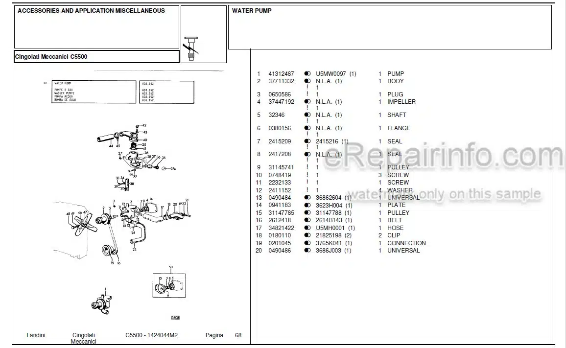 Photo 6 - Landini C5000 Parts Catalog Crawler Tractor 1818735M1