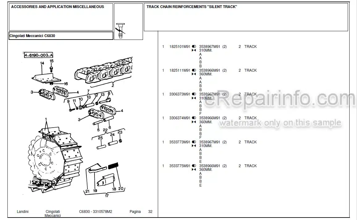 Photo 6 - Landini C6500 Parts Catalog Crawler Tractor 1424045M2