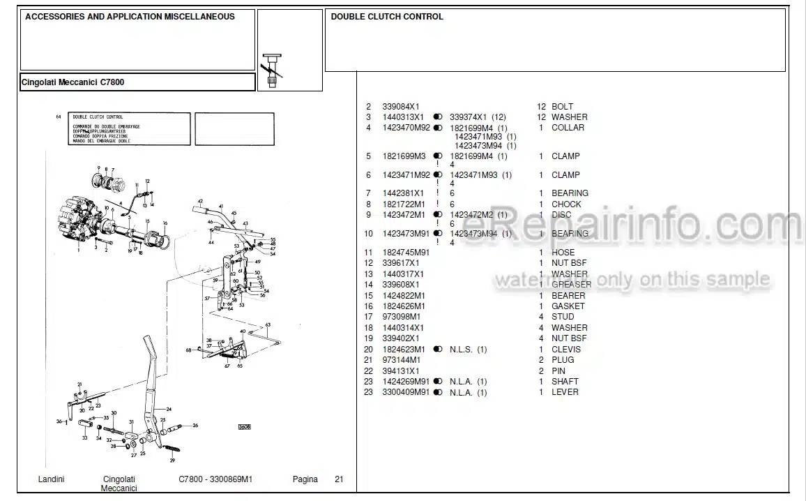 Photo 11 - Landini C7800 Parts Catalog Crawler Tractor 3300869M1