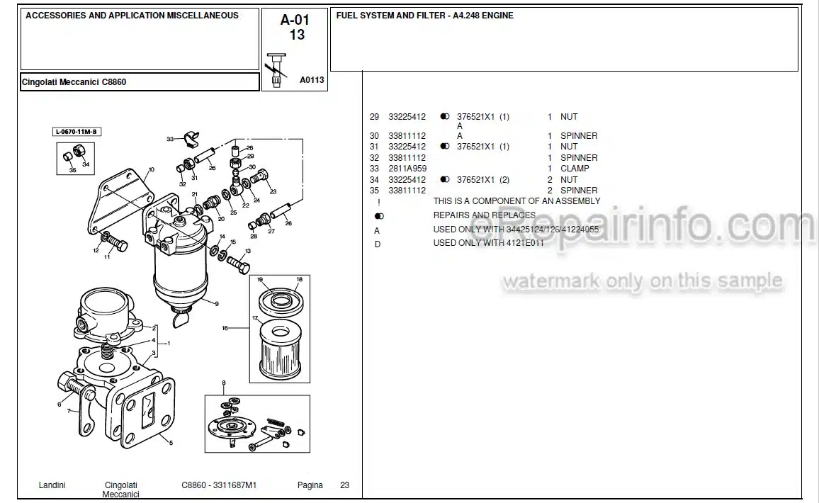 Photo 9 - Landini C8860 Parts Catalog Crawler Tractor 3311687M1