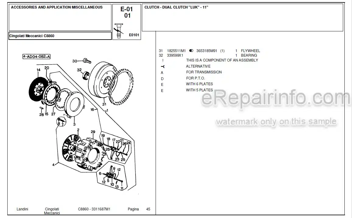 Photo 4 - Landini C8860 Parts Catalog Crawler Tractor 3311687M1