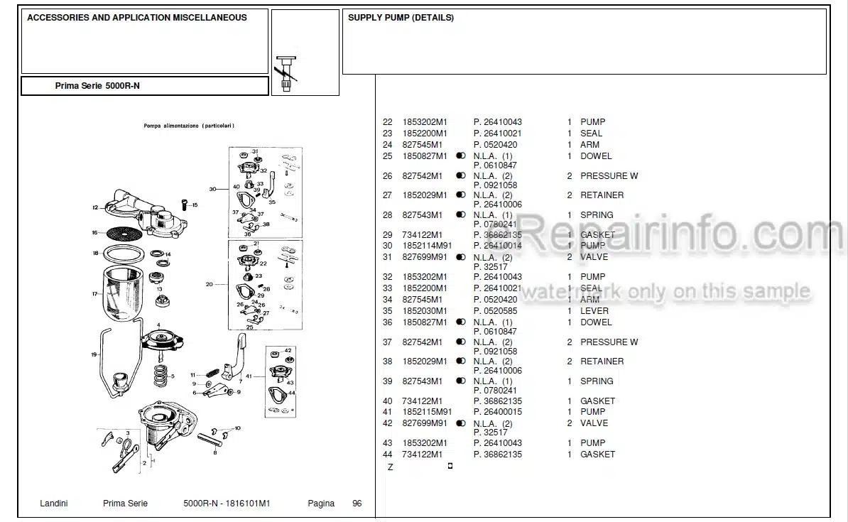 Photo 5 - Landini Landpower 115 Parts Catalog Tractor 3688288M1