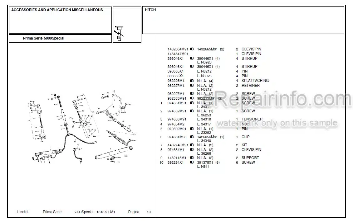 Photo 4 - Landini First Series 5000 Special Parts Catalog Tractor 1818736M1