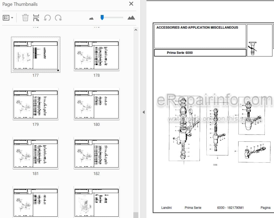 Photo 4 - Landini First Series 6000 Parts Catalog Tractor 1821790M1