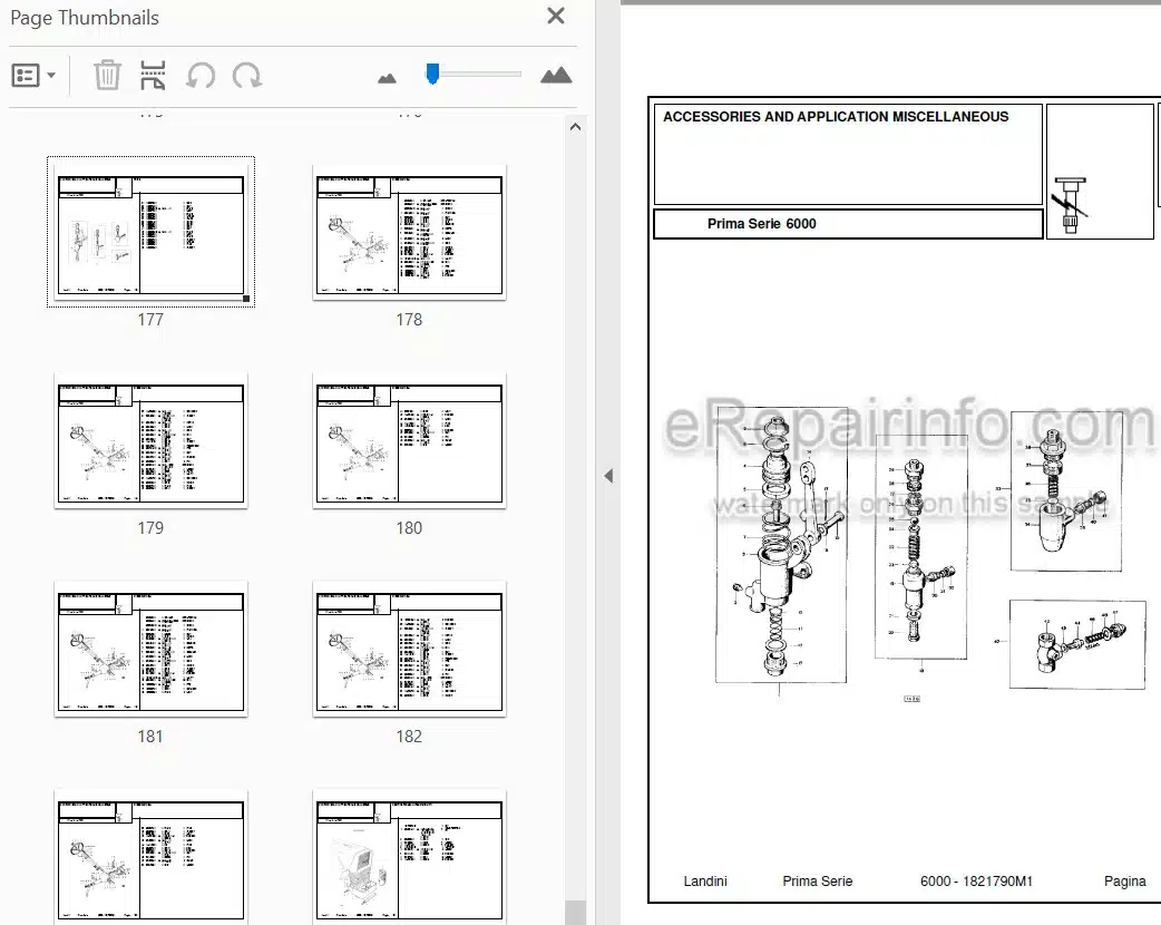 Photo 4 - Landini First Series 6000 Parts Catalog Tractor 1821790M1