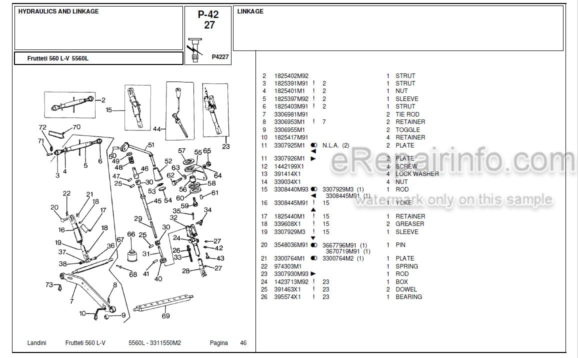 Photo 4 - Landini Frutteti 5560L Parts Catalog Tractor 3311550M2