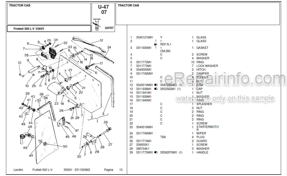 Photo 5 - Landini Frutteti 6030F Parts Catalog Tractor 3310914M1