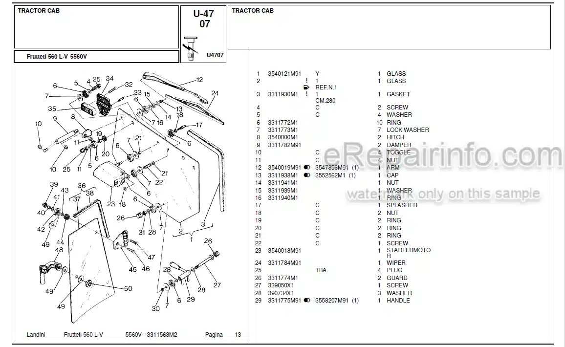 Photo 7 - Landini Frutteti 5560V Parts Catalog Tractor 3311563M2
