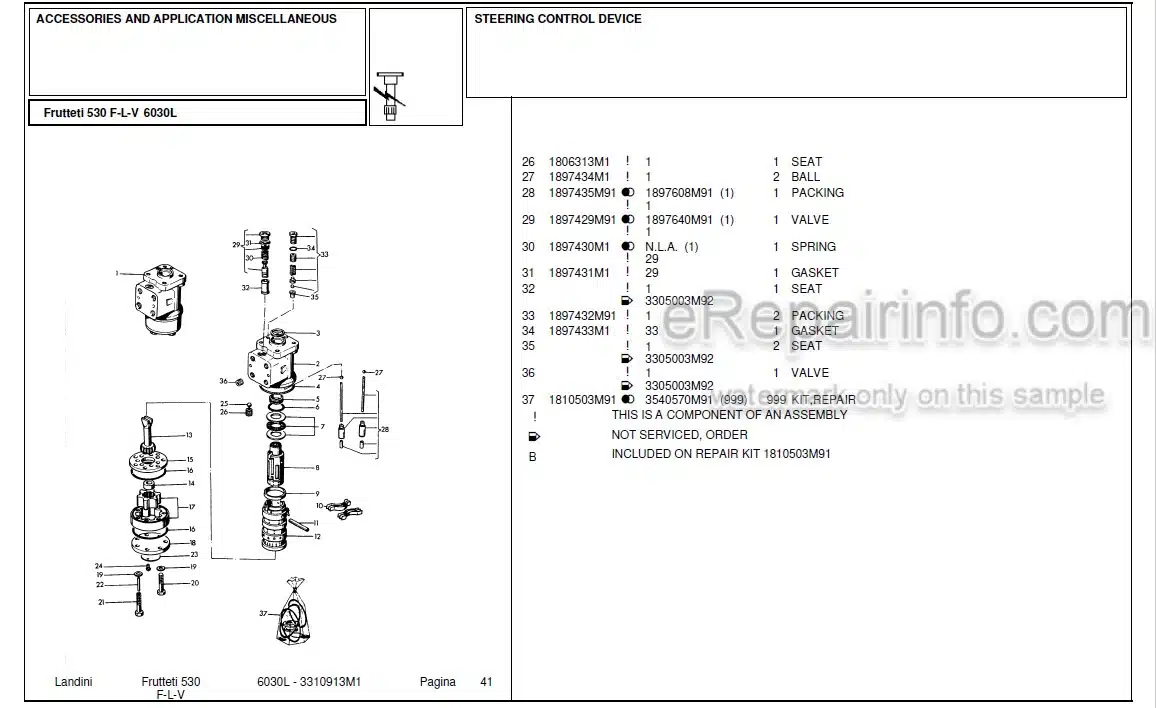 Photo 5 - Landini Frutteti 6030L Parts Catalog Tractor 3310913M1