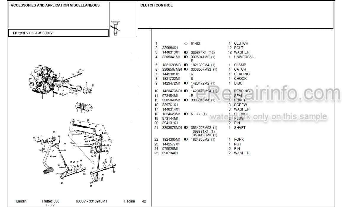 Photo 4 - Landini Frutteti 6030V Parts Catalog Tractor 3310910M1