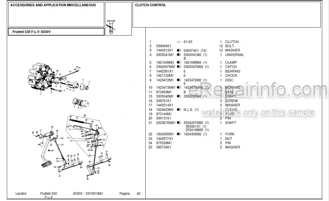 Photo 4 - Landini Frutteti 6030V Parts Catalog Tractor 3310910M1
