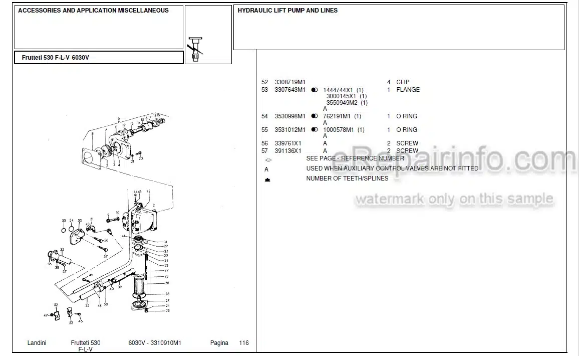 Photo 4 - Landini Frutteti 6030V Parts Catalog Tractor 3310910M1