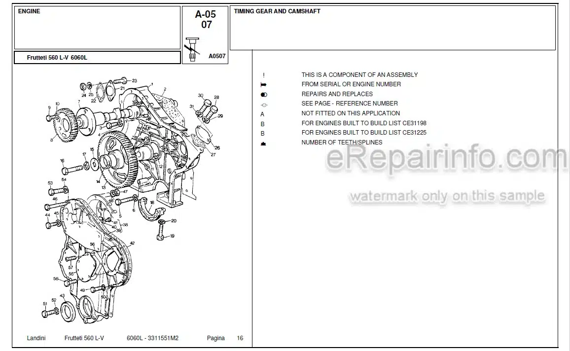 Photo 4 - Landini Frutteti 6060L Parts Catalog Tractor 3311551M2
