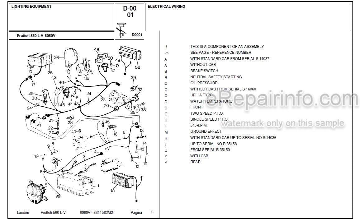 Photo 4 - Landini Frutteti 6060V Parts Catalog Tractor 3311562M2