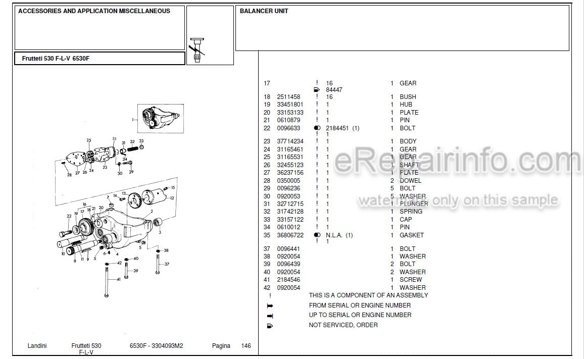 Photo 4 - Landini Frutteti 6530F Parts Catalog Tractor 3304093M2
