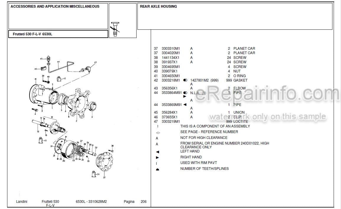 Photo 4 - Landini Frutteti 6530L Parts Catalog Tractor 3310628M2