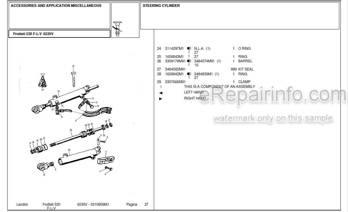 Photo 5 - Landini Frutteti 6560F Parts Catalog Tractor 3311542M2