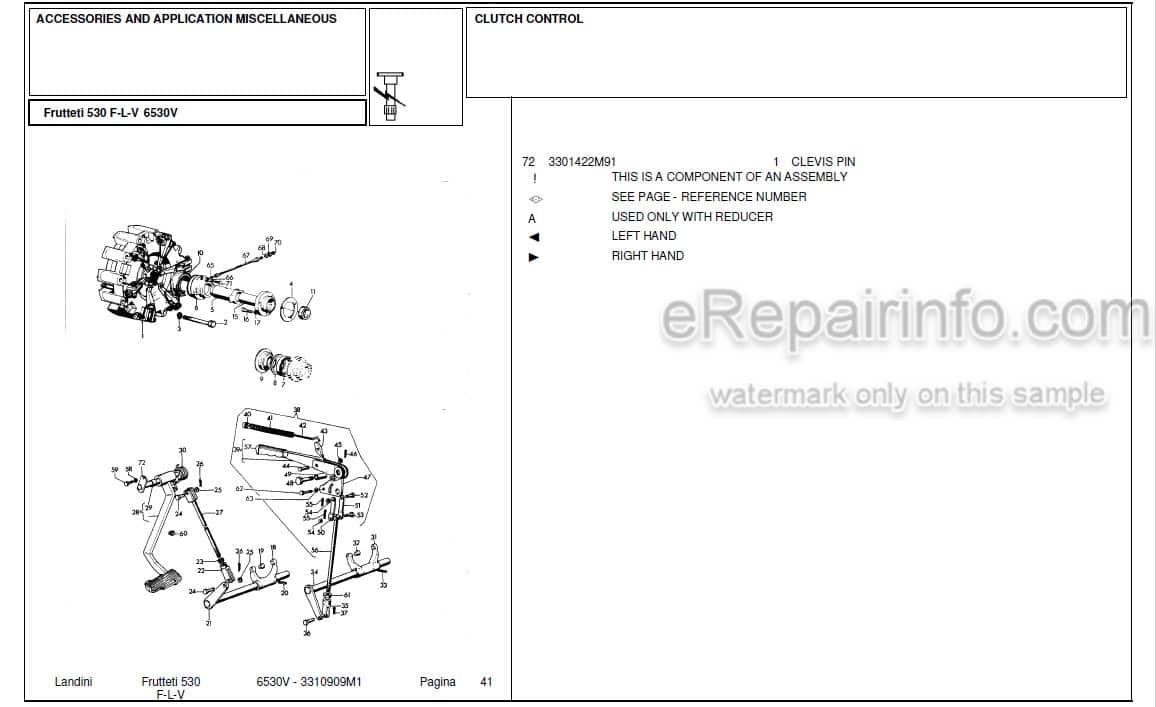 Photo 4 - Landini Frutteti 6530V Parts Catalog Tractor 3310909M1