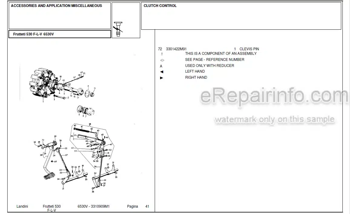 Photo 4 - Landini Frutteti 6530V Parts Catalog Tractor 3310909M1