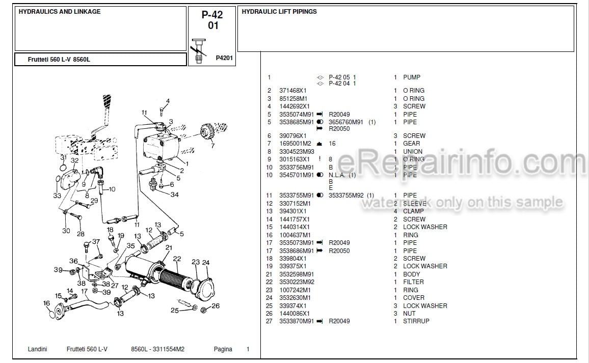 Photo 5 - Landini Ghibli 80 Parts Catalog Tractor 3657848M2