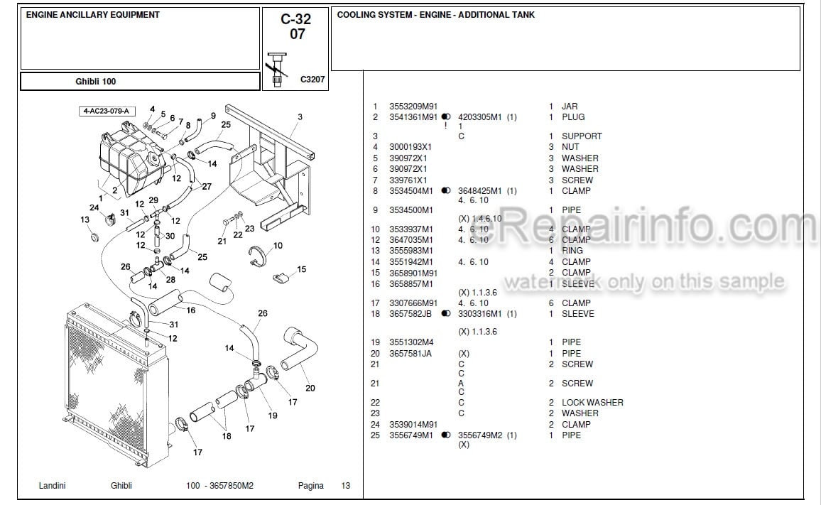Photo 10 - Landini Ghibli 100 Parts Catalog Tractor 3657850M2