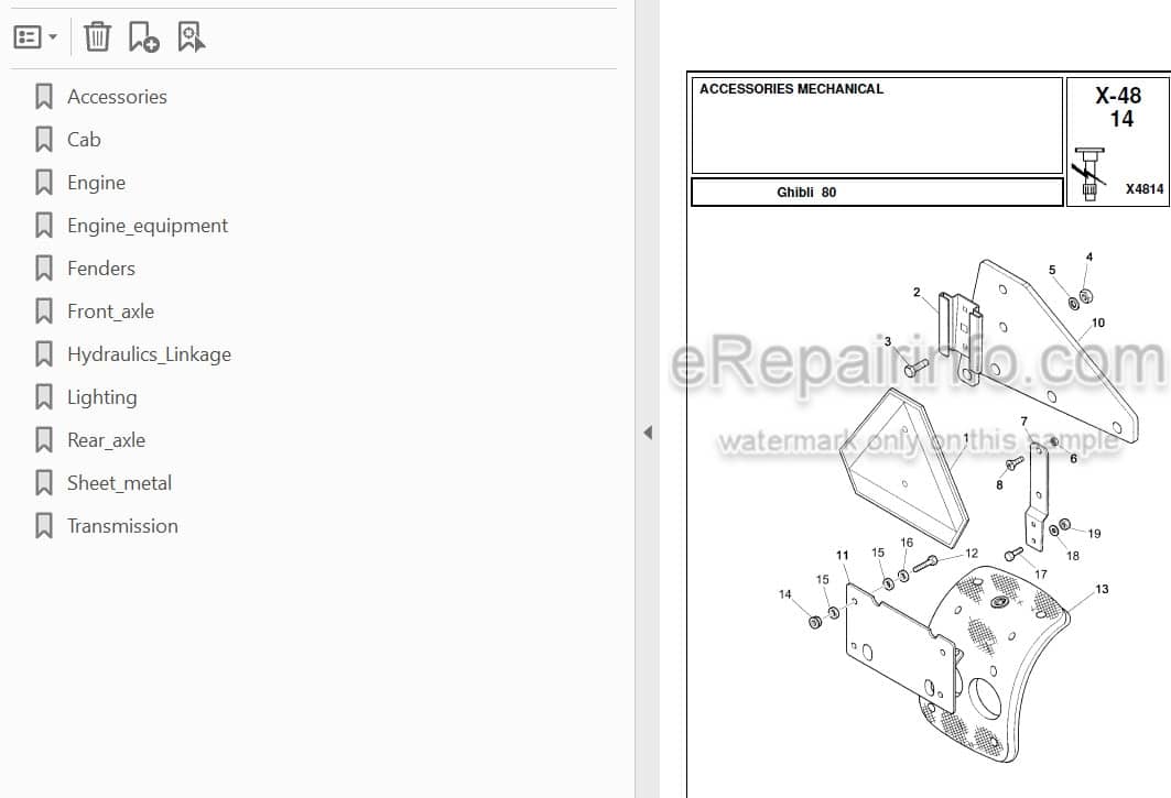 Photo 3 - Landini Ghibli 80 Parts Catalog Tractor 3657848M2