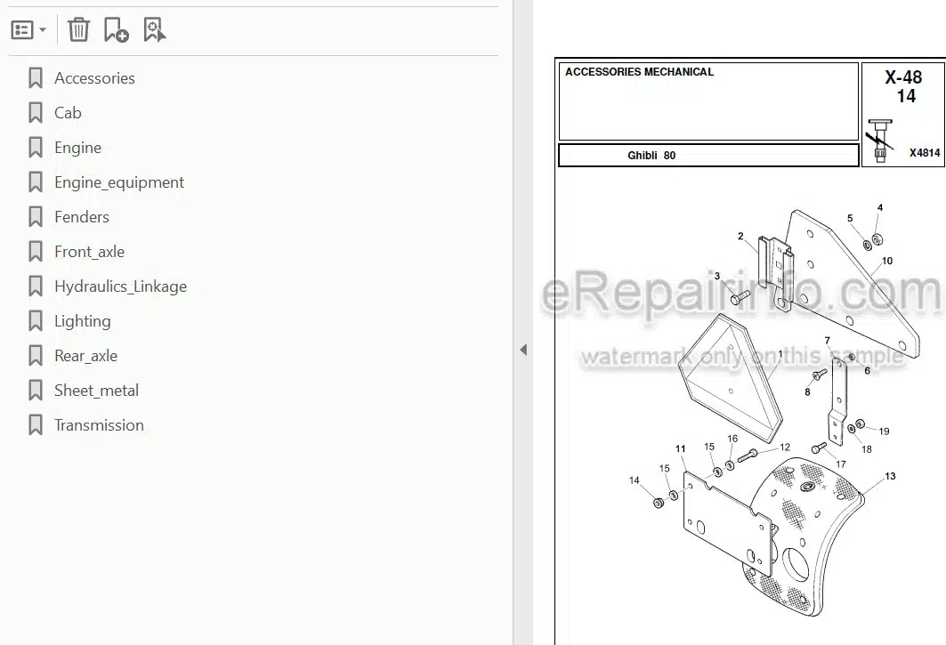 Photo 3 - Landini Ghibli 80 Parts Catalog Tractor 3657848M2