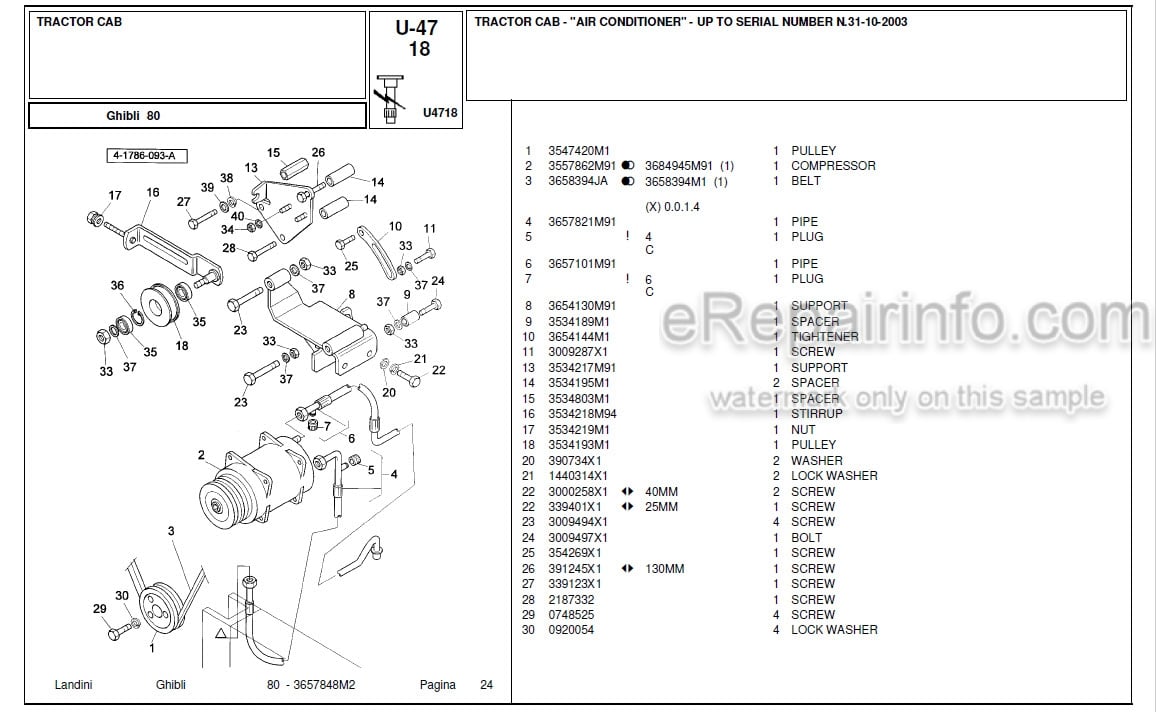 Photo 13 - Landini Ghibli 80 Parts Catalog Tractor 3657848M2