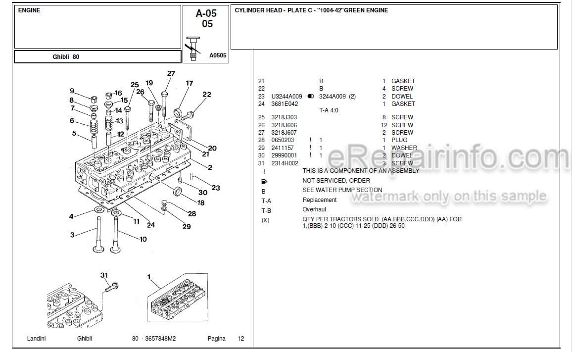 Photo 4 - Landini Ghibli 80 Parts Catalog Tractor 3657848M2