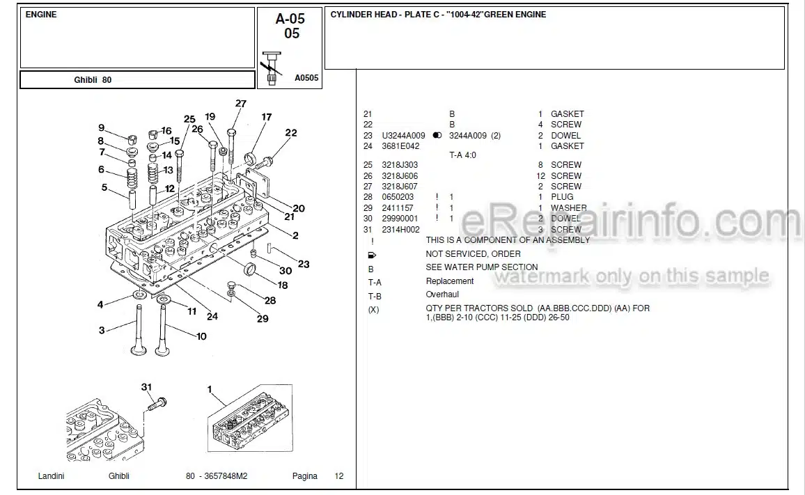 Photo 4 - Landini Ghibli 80 Parts Catalog Tractor 3657848M2