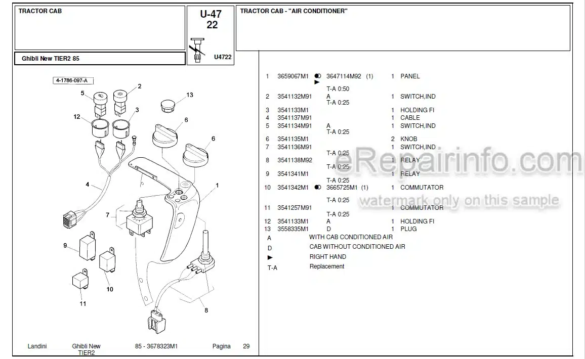 Photo 5 - Landini Ghibli 90 Parts Catalog Tractor 3657849M2